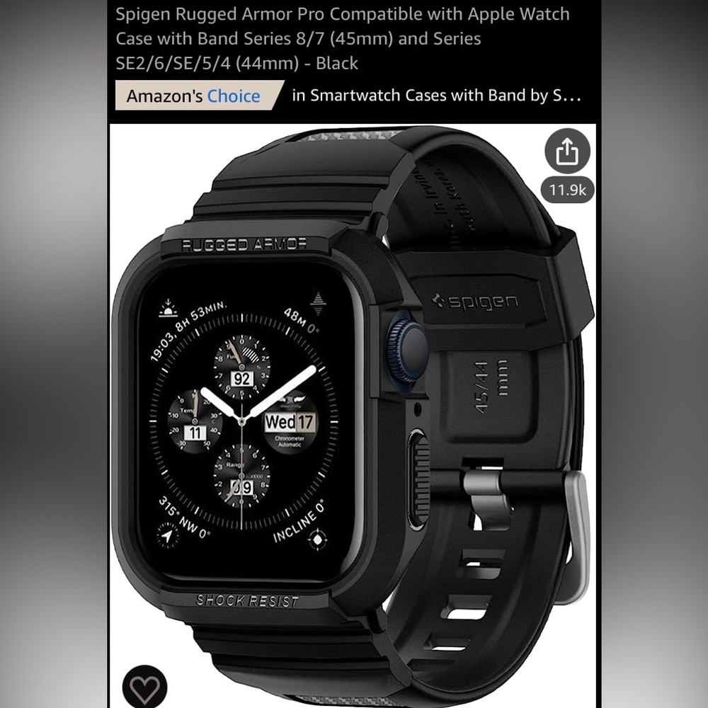 NWT Spigen Rugged Armor Pro band compatible with Apple Watch with band 45/44